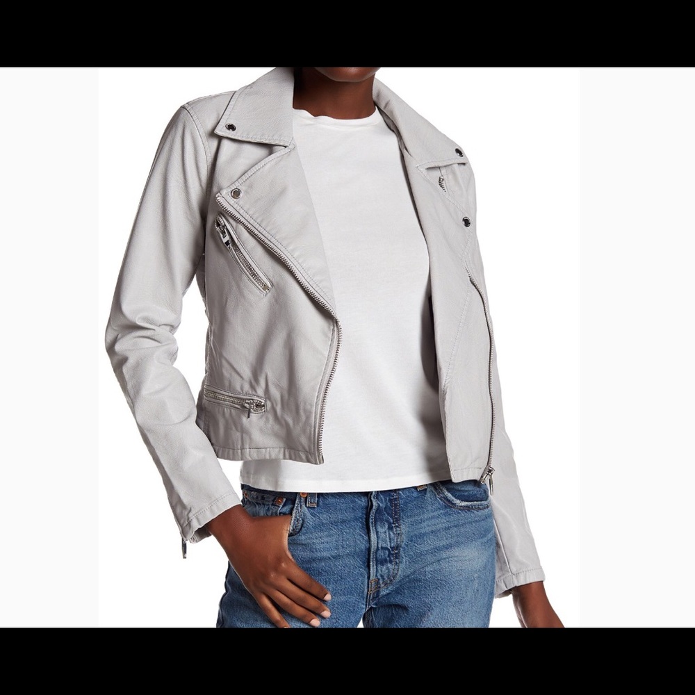 Reduced!! BLANK  NYC faux leather jacket soft grey